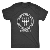 Save the Manuals Row Your Own Gears T-shirt