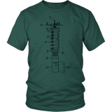 T&D Illustration Series Coilover Mens(unisex) T-shirt multiple colors(front and rear print) Dark Version
