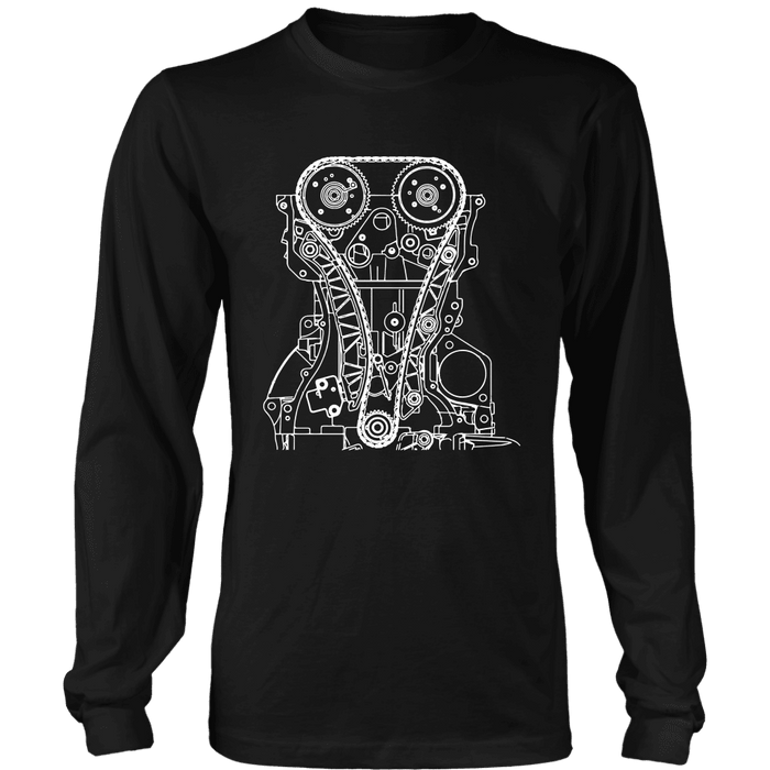 T&D Illustration Series 4B11 Evo X engine Mens (unisex) long sleeve T-shirt