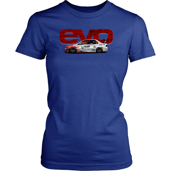 Mitsubishi Lancer Evolution Word T-shirt Mens and Womens