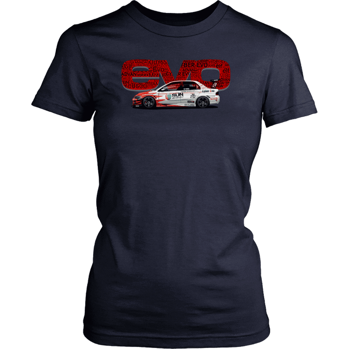 Mitsubishi Lancer Evolution Word T-shirt Mens and Womens