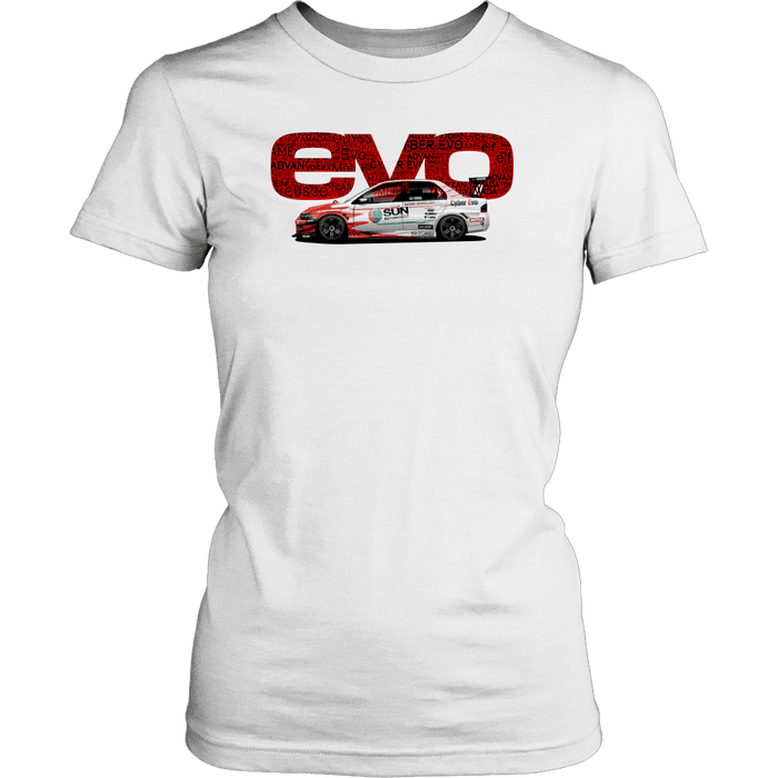 Mitsubishi Lancer Evolution Word T-shirt Mens and Womens