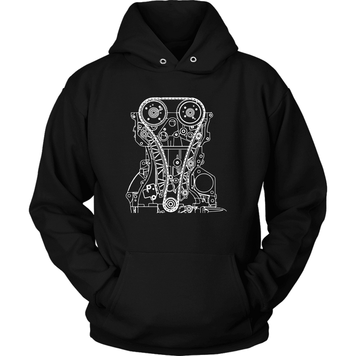 T&D Illustration Series 4B11 Evo X engine Mens (unisex) Hoodie