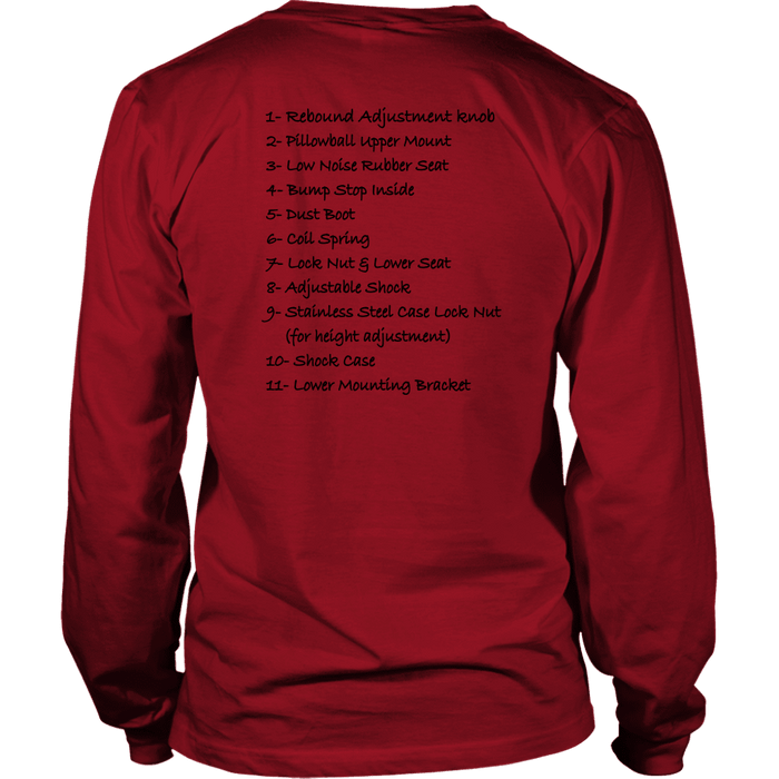 T&D Illustration Series Coilover Mens(unisex) Long Sleeve T-shirt multiple colors(front and rear print) Dark Version