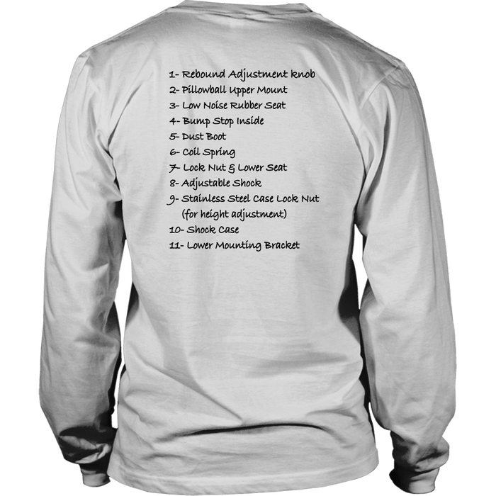 T&D Illustration Series Coilover Mens(unisex) Long Sleeve T-shirt multiple colors(front and rear print) Dark Version