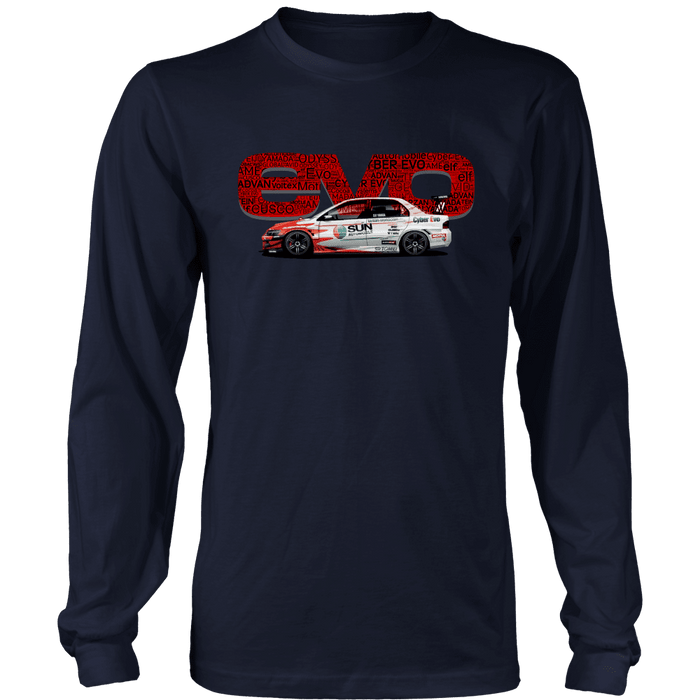 Mitsubishi Lancer Evolution Word T-shirt Mens and Womens