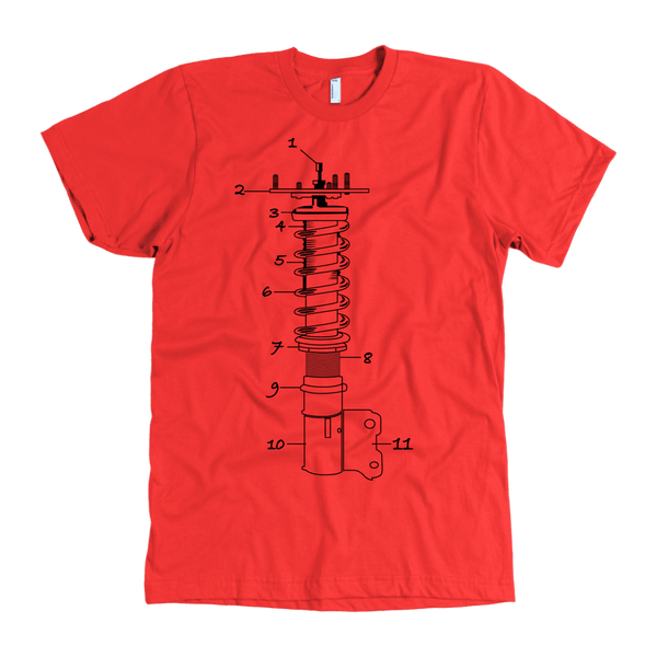 T&D Illustration Series Coilover Premium Mens T-shirt multiple colors(front and rear print) Dark Version