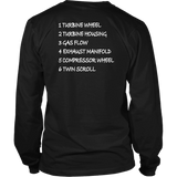 T&D Illustration Series- Twin Scroll Turbo Long Sleeve t-shirt mens (unisex) front and rear print