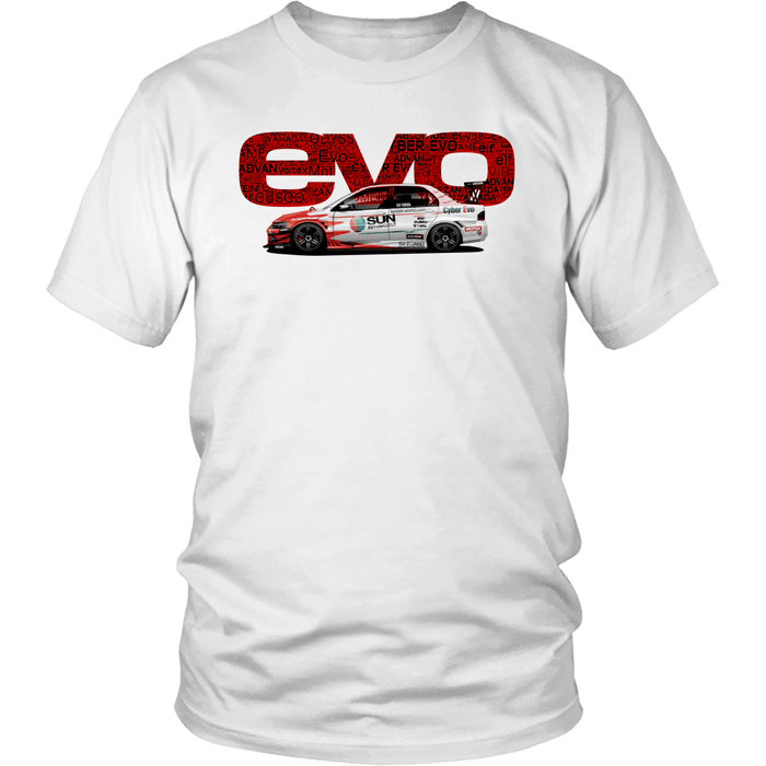 Mitsubishi Lancer Evolution Word T-shirt Mens and Womens