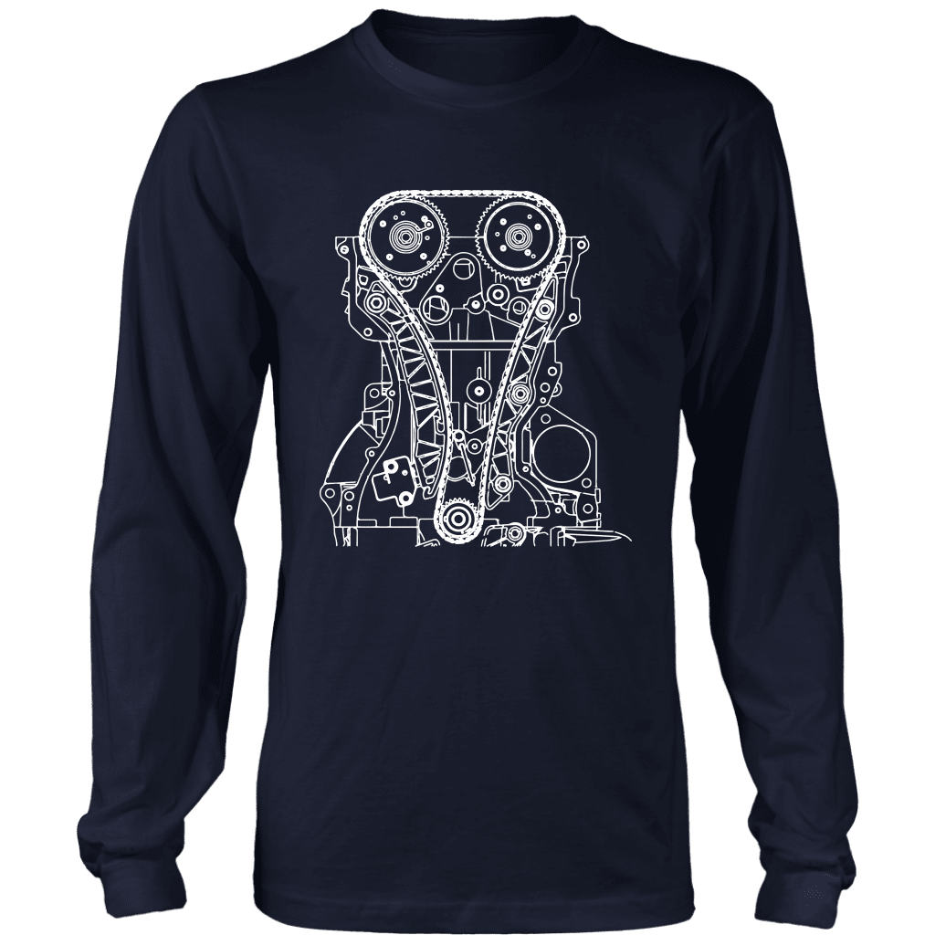 T&D Illustration Series 4B11 Evo X engine Mens (unisex) long sleeve T-shirt