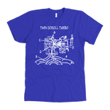 T&D Illustration Series- Twin Scroll Turbo mens Premium (unisex) t-shirt front and rear print