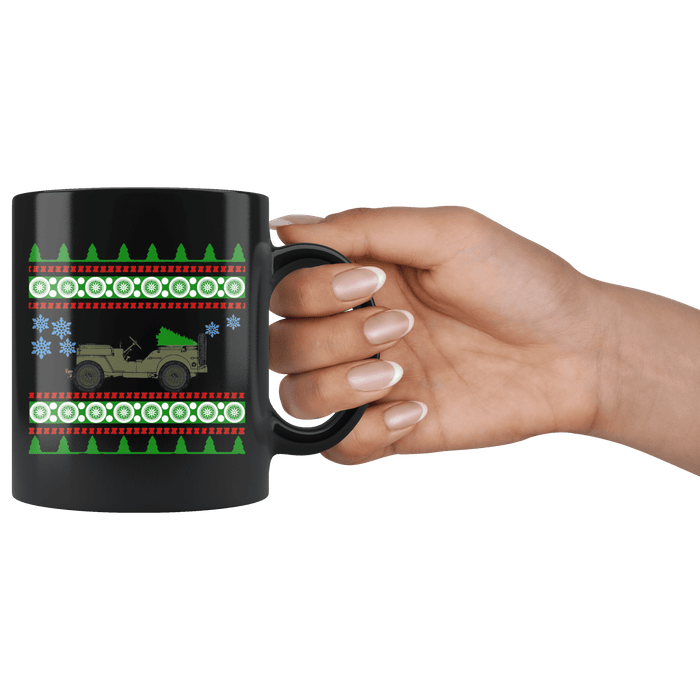 Jeep Willys SK Ugly Christmas Sweater Mug