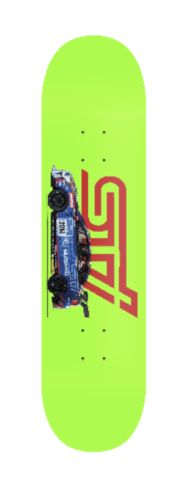 Car Art Subaru WRX STI Race car skateboard deck subie