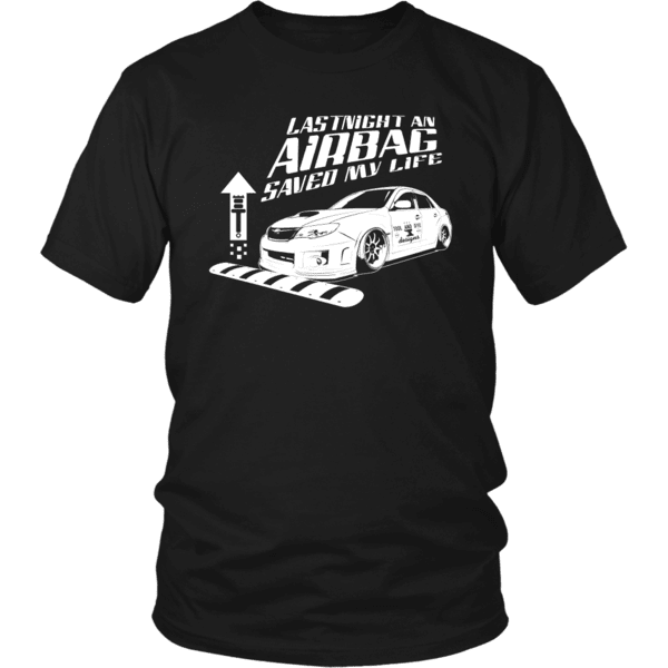 subaru sti wrx air bag saved my life t-shirt stance