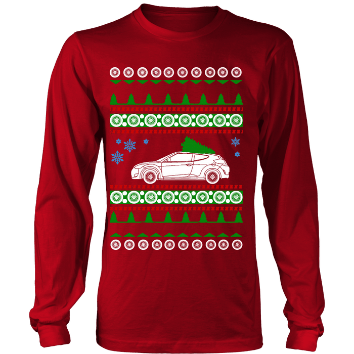 Hyundai Veloster Ugly Christmas "sweater" long sleeve t-shirt sweatshirt