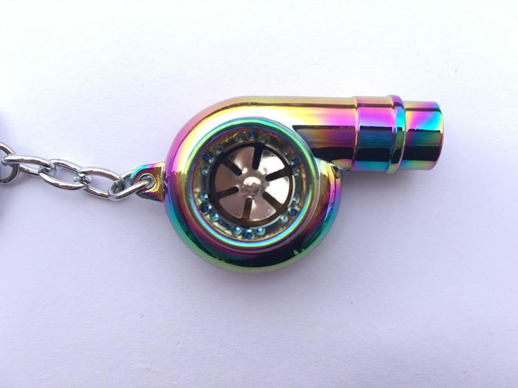 Titanium look spinning turbo turbine keychain whistle jdm boosted boost import