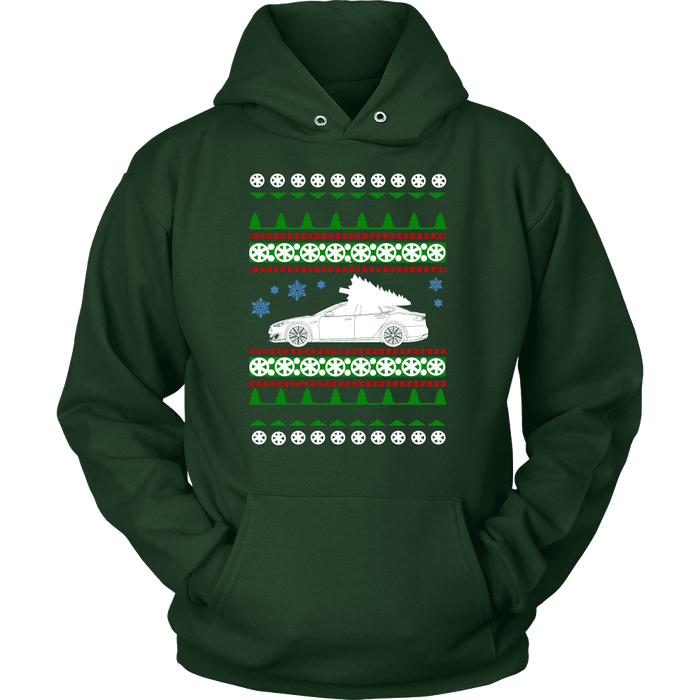 Electric Car Tesla Model S Ugly Christmas Sweater Hoodie and long sleeve t-shirt sweatshirt