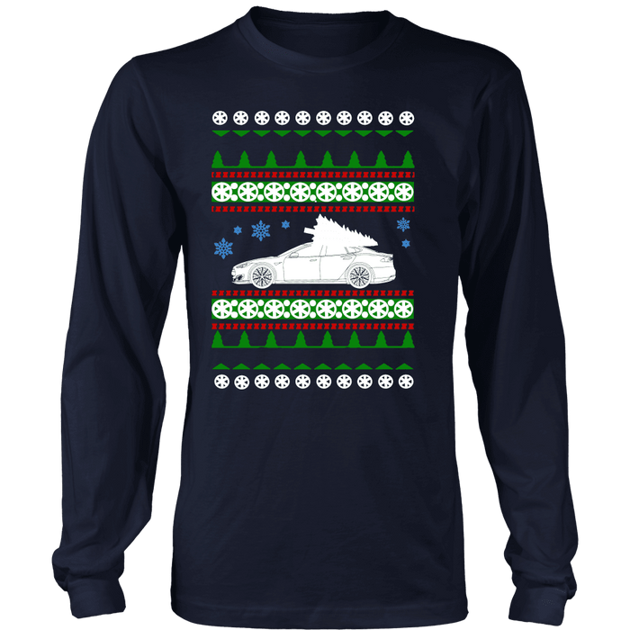 Electric Car Tesla Model S Ugly Christmas Sweater Hoodie and long sleeve t-shirt sweatshirt