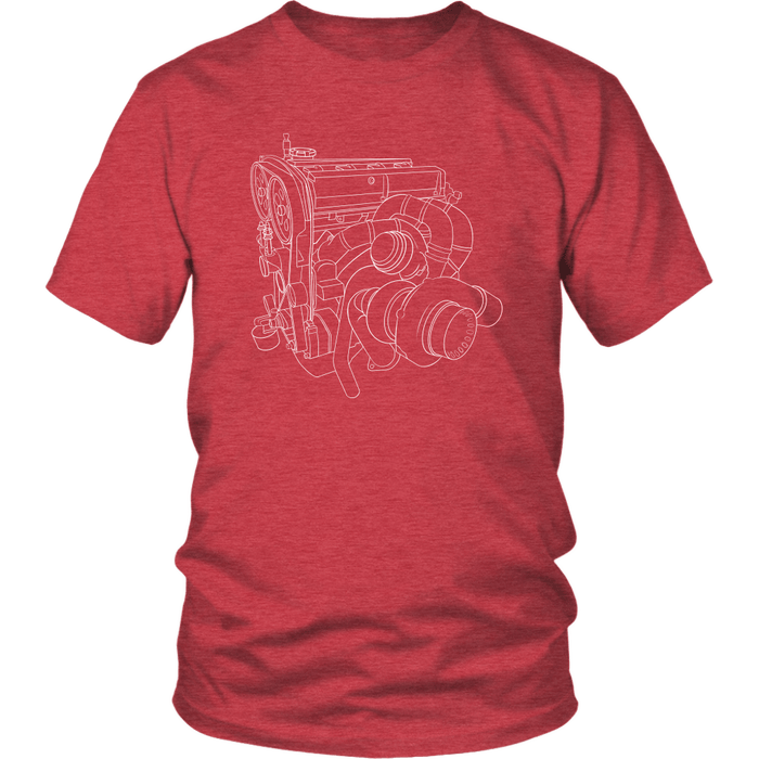 Mitsubishi 4G63 Engine Blueprint Variation 3 Big Turbo t-shirt and hoodie