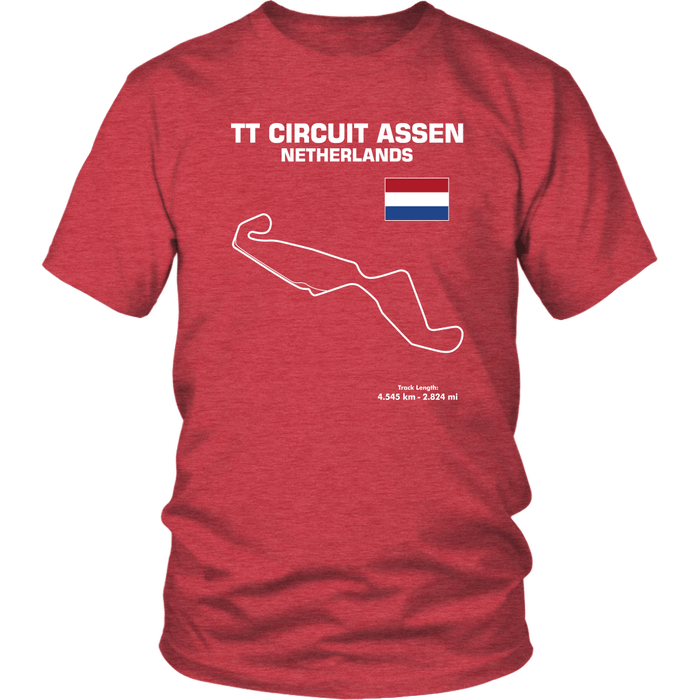 TT Circuit Assen Netherlands Race Track Outline Series T-shirt or Hoodie