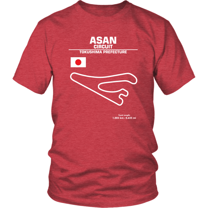 Asan Circuit Japan Race Track Outline Series T-shirt or Hoodie