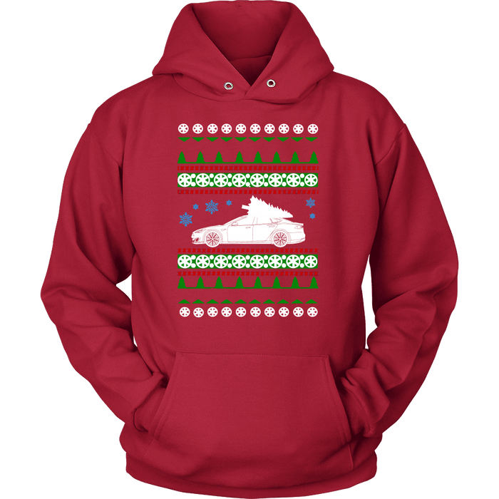 Electric Car Tesla Model S Ugly Christmas Sweater Hoodie and long sleeve t-shirt sweatshirt